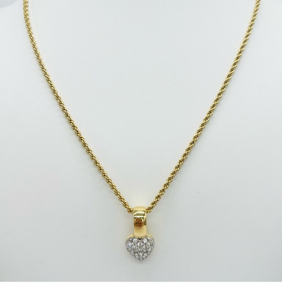 Swarovski Crystal Pave Heart Pendant Necklace - Picture 1 of 5